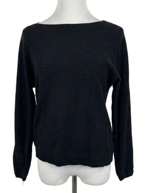 Barefoot Dreams CozyChic Ultra Lite Black Long Sleeve Boatneck Sweater Size M
